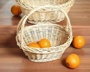 Bügelkorb Geschenkkorb Weide weiß klein Weidenkorb Präsentkorb Blumenkörbchen - Bild 1 von 5