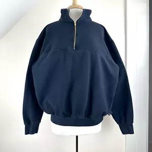 VTG Game Workwear Men's XL Black Cotton 1/4 Zip Sweatshirt, EMT Paramedic F.D. - Picture 1 of 16