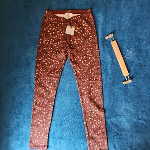 Zara Girls Leggings NWT Floral Size 13-14 164cm Burgundy color - Picture 1 of 10