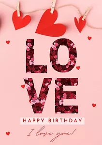Printed Birthday Greeting Card for Husband Wife & Boyfriend Girlfriend - Picture 1 of 4