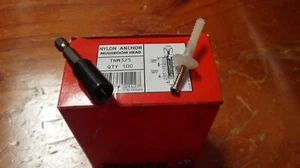 100x RAMSET TNM 325 nylon drop in anchor M5 x 25mm, mushroom OD 14mm +driver bit - Picture 1 of 1