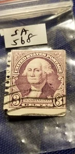 Ultra Rare Only One Side Perforated USA 3 Cents Violet Stamp George Washington. - Picture 1 of 2