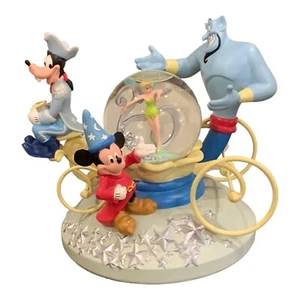 Walt Disney 25th Anniversary Snow Globe Mickey, Goofy, Genie, Tinker-bell &Music - Picture 1 of 10