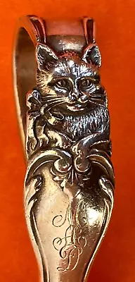 ADORABLE PUSSY CAT KITTIE BABY SPOON STERLING SILVER SOUVENIR Reed And Barton • 33.79$
