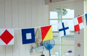 NAUTICAL BUNTING COTTON 5M 16 ALPHABET FLAGS SIGNAL SAILING BOAT SHIP SEASIDE - Picture 1 of 4