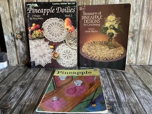 PINEAPPLE DOILIES DESIGNS CROTCHETING BOOKS LOT of 3 - Picture 1 of 8