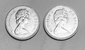 Canadian Elizabeth II DG Regina 25 Cents Coins - 1968 & 1975 - Picture 1 of 5