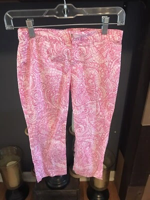 💗Pantalones Lilly Pulitzer Niñas Talla 10 Rosa Patrón Paisley Usados en Excelente Condición Foto 1 de 4