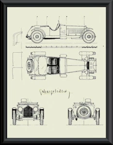 Diagrama de reimpresión autógrafo Jano Vittorio de Alfa Romero en papel de lino fino P071 - Imagen 1 de 1