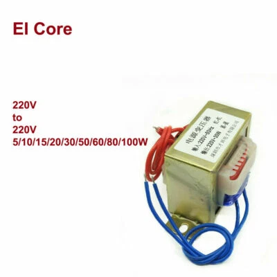 5/10/15/20/30/50/60/80/100W EI Core AC Power Transformer 220V to 220V Isolation - Image 1 of 3