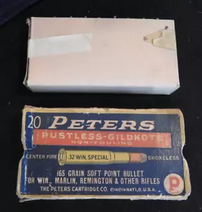 EMPTY BOX Peters Rustless-Gildkote .32 Winchester Special 1894 Rifle Soft Point - Picture 1 of 9