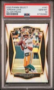 Select 2020 - Jordan Love Premier Level Silver Prizm RC #147 PSA 10 - Imagen 1 de 3