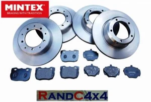 Land Rover Defender Front & Rear Brake Discs & MINTEX Brake Pads 300tdi TDCi K11 - Picture 1 of 3