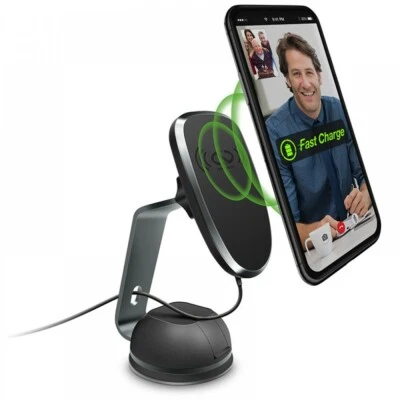 Naztech 14326 MagBuddy Qi-Enabled Wireless Charge Desk Mount (Gunmetal) - Image 1 of 4