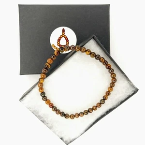 Elegante Genuino Piedra Preciosa Ojo de Tigre 4,5 mm Pulsera Elástica Regalo de Navidad 578 - Imagen 1 de 11