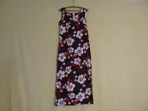 VINTAGE LEGENDA PACIFICA AUTENTICA MUUMUU HAWAIANA, LUNGA, IBISCO & PLUMERIA - Foto 1 di 3