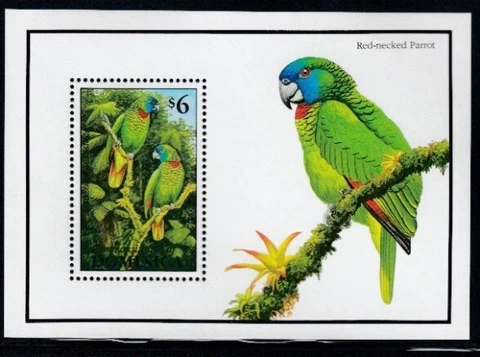 DOMINICA Red-necked Amazon Parrot MNH souvenir sheet Cover