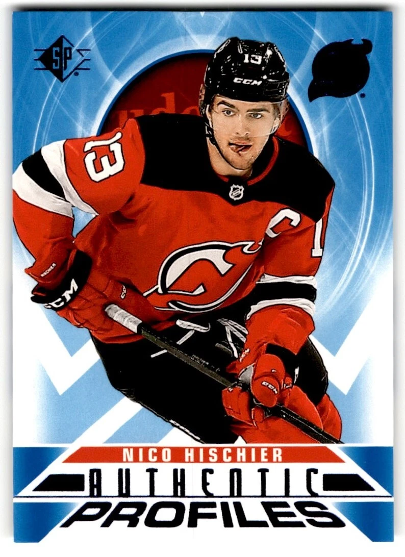 2020-21 SP Authentic Profiles Blue Nico Hischier #AP-5 New Jersey Devils