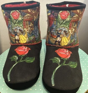 Beauty And The Beast DISNEY Stained Glass Slipper Boots XL 11-12 Princess Belle - Picture 1 of 9