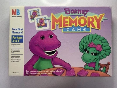 Vintage BARNEY Memory Game 1993 Milton Bradley BABY BOP 72 Play Cards - Image 1 of 4
