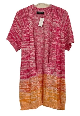 Lane Bryant розовый оранжевый вязаный коротким рукавом кардиган свитер женский размер 14/16 - Изображение 1 из 4