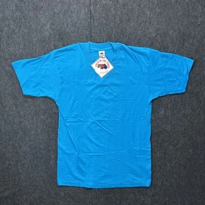 NWT Vintage 1991 Fruit Of The Loom Single Stitch Blank T Shirt Size L Light Blue - Picture 1 of 6