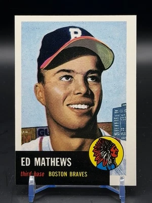 1953 Topps Ed Mathews Eddie Mathews #37 REIMPRESSÃO ESTADO PERFEITO - Imagem 1 de 2