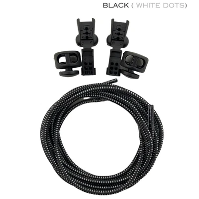 No Tie Shoe Laces Lazy Elastic Round Shoelaces Lock Adults Kids Sports Trainers - Image 1 of 3