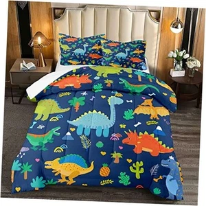 Dinosaur Comforter Set for Boys, Cartoon Dinosaur Bedding Set Queen Size, Cute - Picture 1 of 7
