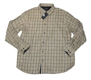 rag & bone Matthew Plaid Flannel Long Sleeve Button Down Men's Shirt L NWT Taupe - Picture 1 of 2