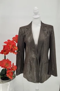 Blazer vintage Harve Benard marrone a spina di pesce taglia 8 Old Money Glam Boss Lady retrò - Foto 1 di 8