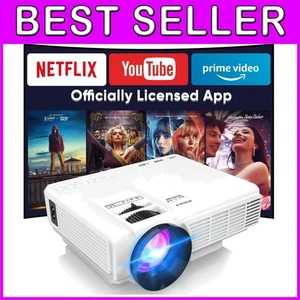 1080P Full HD Smart Projector with 5G WiFi and Bluetooth - Built-in Speakers - Picture 1 of 9
