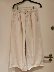 MM6 Maison Margiela Designer Jeans Weit 7/8 Länge Falten Bund Gr. 38 (It. Gr. 42 - Bild 1 von 10