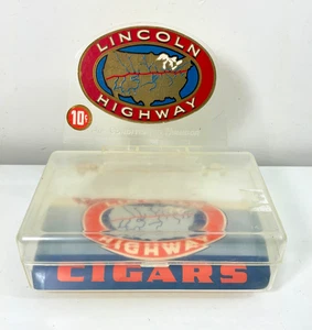 Vintage Lincoln Highway Cigars Store Display Humidor & Decal - National Cigar Co - Picture 1 of 11