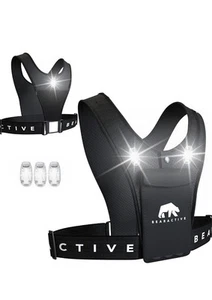 Bearactive LED Running Vest with Running Light 3 LED Lights, Reflective - Picture 1 of 9