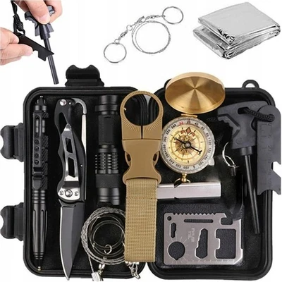 ISO TRADE Survival Set Outdoor Camping Notfall Kit Multitool Gear Box 🧭🔥