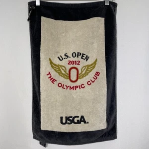 US Open 2012 The Olympic Club USGA Embroidered Black Beige Golf Towel - Picture 1 of 5