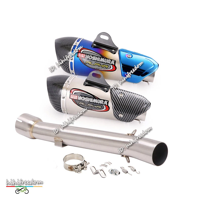 For Yamaha FZ1 FZ1N FZS1000 2001-2005 Exhaust Mid Pipe Slip On 51mm Muffler Tips - Image 1 of 4