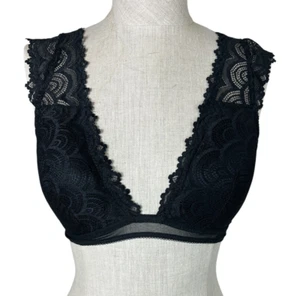 Frederick's of Hollywood Padded Black Lace Bralette Size S Cap Sleeve - Picture 1 of 13
