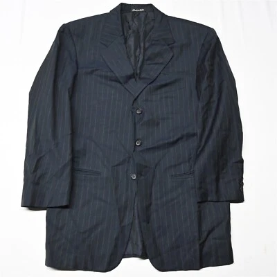 Vtg Pal Zileri 40R Navy Blue Stripe Italy Made 100% Wool Mens Blazer Sport Coat - Image 1 of 4