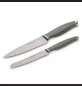 Racheal Ray 2pc Stainless Steel Utility Knife Set Gray  - Picture 1 of 5