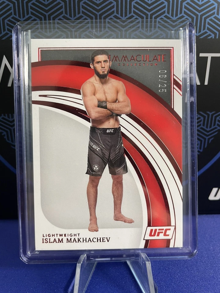 2022 Immaculate UFC Islam Makhachev Red /25 - Image 1 of 2