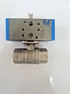 BSP Pneumatisches Betätigungsventil, 2 Stück Kugelhahn doppeltwirkend, Messing Nickel - Bild 1 von 3