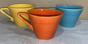 Homer Laughlin Harlequin Tea Cups Colorful Set of 3 (toteMMM) - Picture 1 of 5