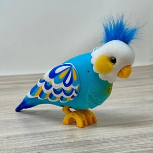 Vintage Talking & Moving Retro Parrot Bird Toy With Blue Flocked Design & Yellow - Picture 1 of 9