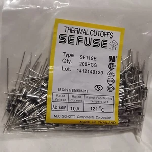 5p 121°C Celsius Degree SF119E SEFUSE Cutoffs 10A 250V NEC Thermal Fuse 249.8°F - Picture 1 of 1