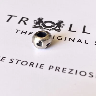 Authentic Trollbeads Bead in Argento - Stampo del Cuore TAGBE-10050 Ritirato - Immagine 1 di 4