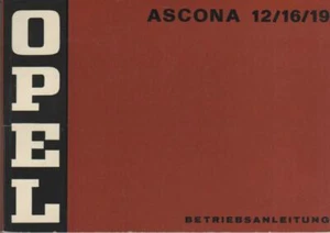 OPEL  ASCONA 12 16 19 A Betriebsanleitung 1973 Bedienungsanleitung Handbuch  BA - Picture 1 of 1