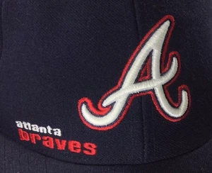 Atlanta Braves Baseball Cap Hat Black or Dark Navy Embroidered SnapBack A - Picture 1 of 11