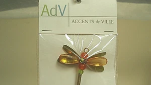 Book mark butterfly yellow red green on wire new in package fast free shipping - Picture 1 of 2